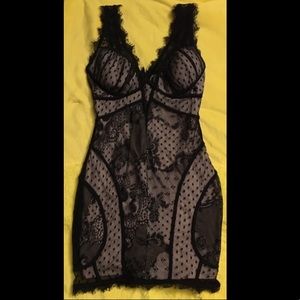 Bebe black lace dress small